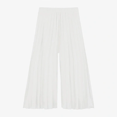 Couture By Elsy Kids'  Girls White Wide Leg Pleated Trousers