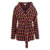 Couture De Marie Women's Dakota Orange Toned Checked Wool Short Jacket In Orange