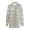 Couture De Marie Women's Green / Neutrals Petra Relaxed Shirt With Geometric Print In Green