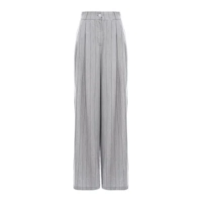 Couture De Marie Women's Hilda Wide-leg Grey Wool Trousers