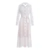 Couture De Marie Women's India White Viscose Shirt Dress With Multicolored Polka Dots In White