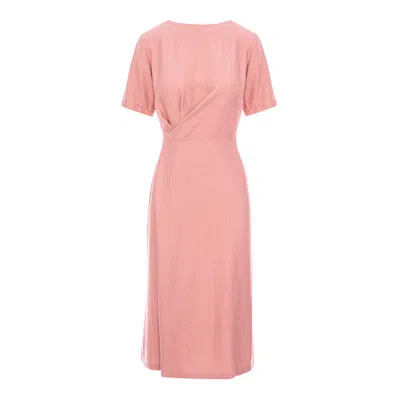 Couture De Marie Women's Neutrals Isla Blush Pink Viscose Dress With Pleats