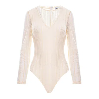 Couture De Marie Women's Neutrals Thora Nude Lace Bodysuit In Brown