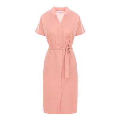 Couture De Marie Women's Neutrals Vanessa Cotton Shirt Dress In Orange