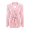 Couture De Marie Women's Pink / Purple Ellan Blush Pink Relaxed Linen Blazer In Pink/purple