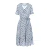 Couture De Marie Women's Riley Light Blue Abstract Print Viscose Dress