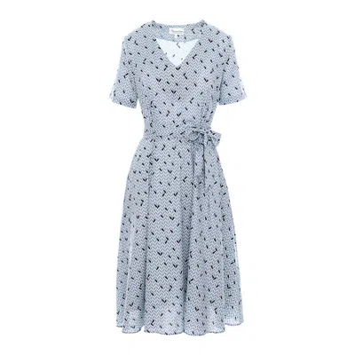 Couture De Marie Women's Riley Light Blue Abstract Print Viscose Dress