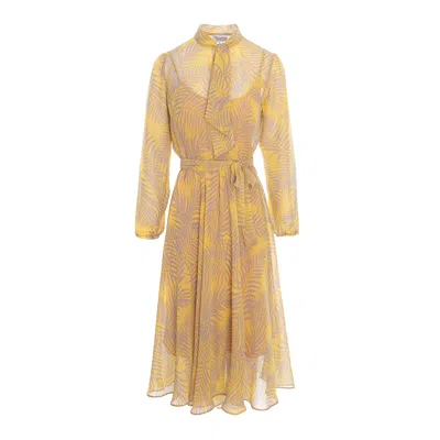 Couture De Marie Women's Sunshine Yellow Floral Chiffon Dress