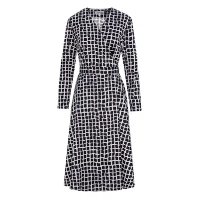 Couture De Marie Women's White / Black Medira Black & White Printed Cotton Wrap Dress In White/black