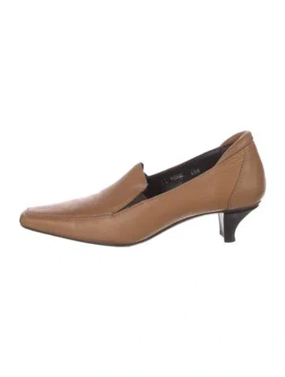 Pre-owned Couture Donald J Pliner Leather Pumps In Brown