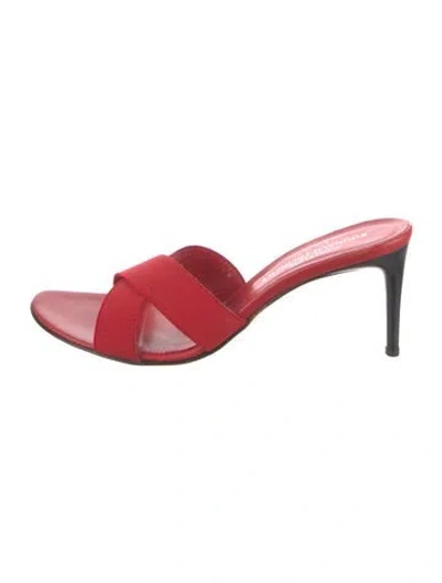 Pre-owned Couture Donald J Pliner Leather Slides In Red