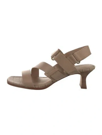 Pre-owned Couture Donald J Pliner Leather Slingback Sandals In Neutral