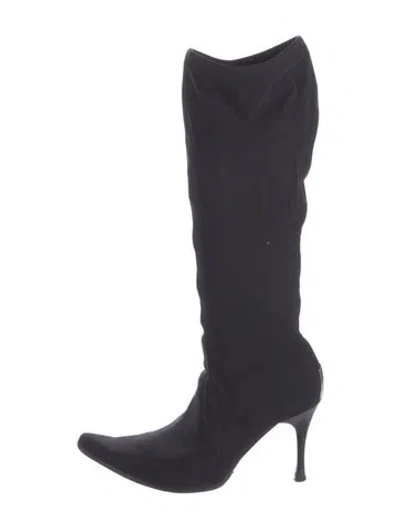 Pre-owned Couture Donald J Pliner Nylon Boots In Black