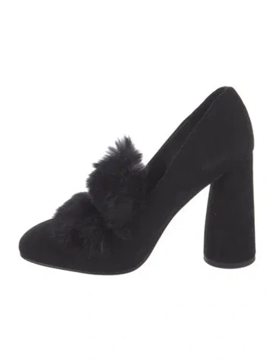 Pre-owned Couture Donald J Pliner Suede Pumps In Black