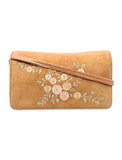 Pre-owned Couture Donald J Pliner Suede Shoulder Bag Vintage In Neutral