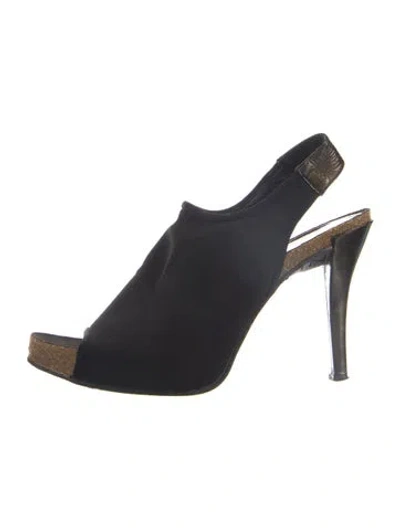 Pre-owned Couture Donald J Pliner Suede Slingback Sandals In Blue