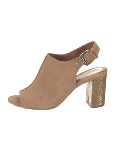 Pre-owned Couture Donald J Pliner Suede Slingback Sandals In Neutral