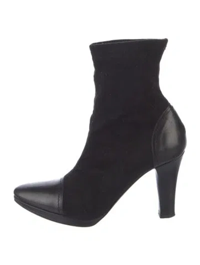 Pre-owned Couture Donald J Pliner Suede Sock Boots In Blue