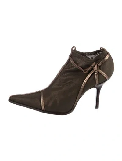 Pre-owned Couture Donald J Pliner Vintage Colorblock Pattern Boots In Brown