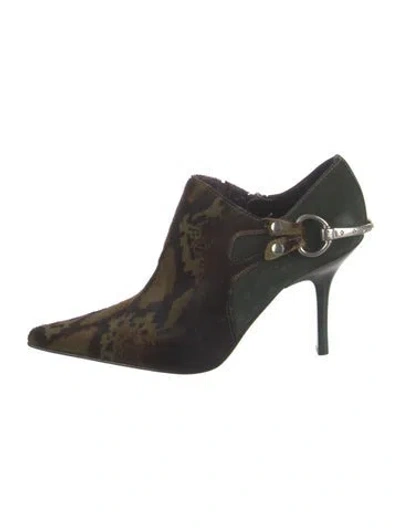 Pre-owned Couture Donald J Pliner Vintage Leather Boots In Green