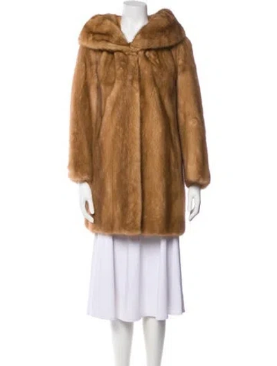 Pre-owned Couture Furs By Paul Diener Mink Fur Coat In Brown