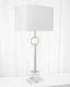 Couture Lamps Elaina Table Lamp, 36.5" In Silver Leaf And Clear Crytsal