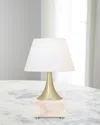 Couture Lamps Marble Rechargeable 12" Table Lamp In White