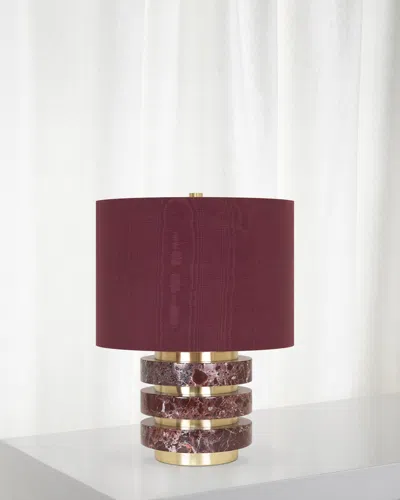 Couture Lamps Marmol 20" Marble Table Lamp In Burgundy
