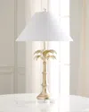 Couture Lamps Palm Leaf 32" Table Lamp In Whitesilver