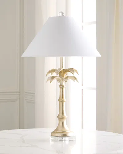 Couture Lamps Palm Leaf 32" Table Lamp In Whitesilver