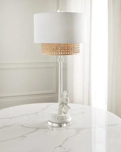 Couture Lamps Parrot And Palm Table Lamp In White