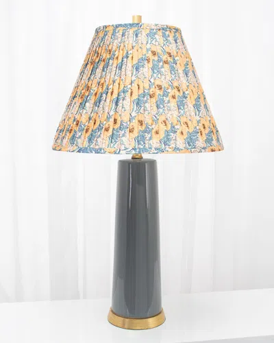 Couture Lamps Tansey Ceramic Lamp With A Pleated Shade In Gray