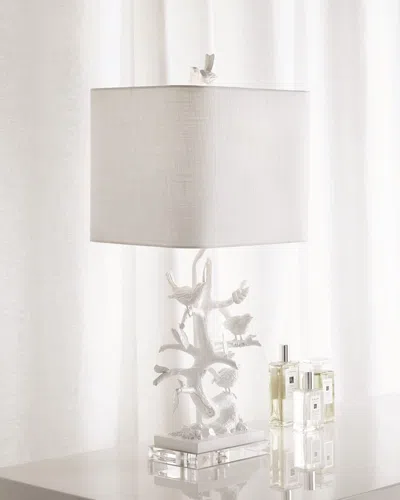 Couture Lamps White Bird-on-branch Lamp