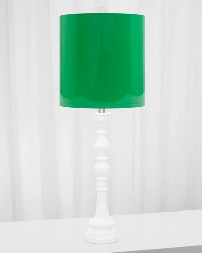 Couture Lamps White Spindle Lamp In Green