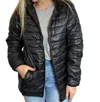 Couture Tee Company Packable Lightweight Puffer Jacket In Black In Black