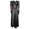 Couture To Your Door Women's Black / Pink Black Lace Maxi Gothic Couture Dress In Multi
