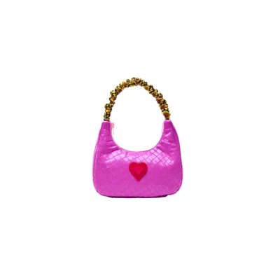 Couture To Your Door Women's Pink / Purple / Black Upcycled Mini Purple Croc Bag In Black/pink/purple