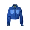 Couture To Your Door Women's Blue / Neutrals Denim Utilitarian Upcycled Denim Jacket In Blue