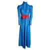 Couture To Your Door Women's Blue / Red Cerulean Blue Lace Maxi Dress In Blue