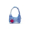 Couture To Your Door Women's Blue / White / Pink Upcycled Vegan Acid Wash Denim Bag In Blue/white/pink