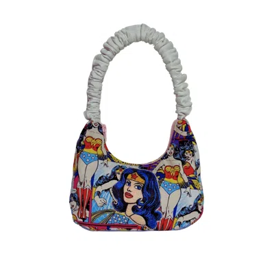 Couture To Your Door Women's Blue / White Upcycled Wonder Woman Mini Bag In Multi