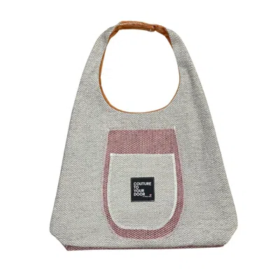 Couture To Your Door Women's Brown / Grey / Neutrals Upcycled Grey Hobo Bag In Brown/grey
