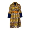 Couture To Your Door Women's Gold / Brown Vintage Print Upholstery Trench Coat In Gold/brown