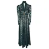 Couture To Your Door Women's Green / Gold Green Sheer Lace Gothic Maxi Dress In Green