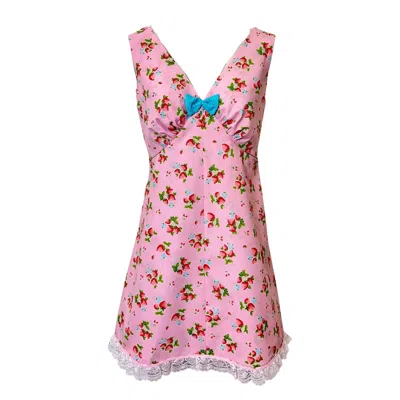 Couture To Your Door Women's Pink / Purple / Blue Pink Strawberry A Line Mini Dress