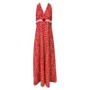 Couture To Your Door Women's Red / White Red Poppy Print Lace Maxi Dress