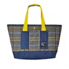Couture To Your Door Women's Yellow / Blue Large Tartan Tote Shopper Bag Upcycled In Multi