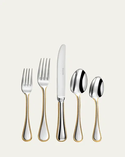 Couzon Le Perle Gold Accent 5-piece Flatware Place Setting In Metallic