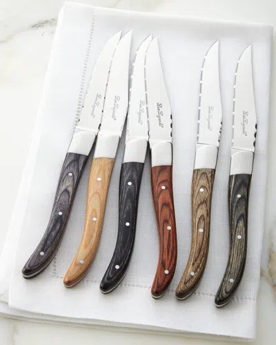 Couzon Lou Laguiole Louis Steak Knives, Set Of 6 In Black