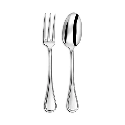 Couzon Lyrique Serving Fork & Serving Spoon Set In Silver